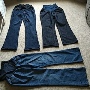 Bundle lot of three pair maternity jeans